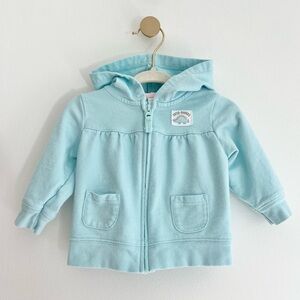 Carter's Blue Hooded Zip Up Jacket w/ Pink Dinosaur Spikes | Baby Girl 6 Months